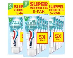 Aquafresh - 5-pack Tandpasta White & Shine - 3 x 5 x 75 ml - Voordeelverpakking