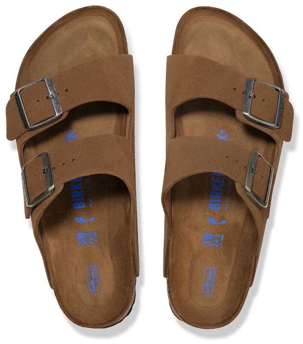 Birkenstock Arizona Soft Footbed Suede Leather Deark Tea Bruin