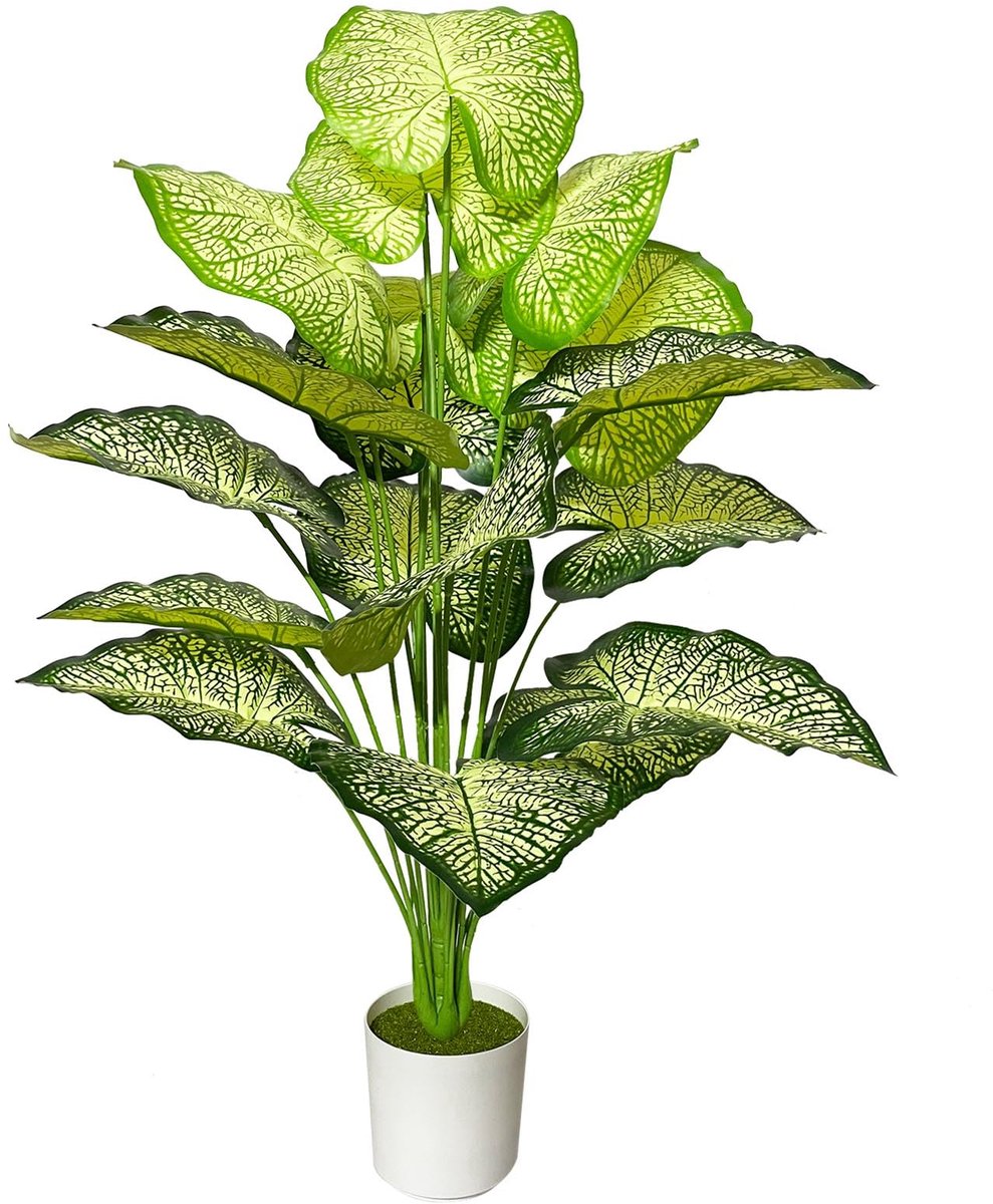 Ibenzoa® Kunstmatige Tropische Palmboom in Stijlvolle Witte Pot voor Binnen- en Buitendecoratie