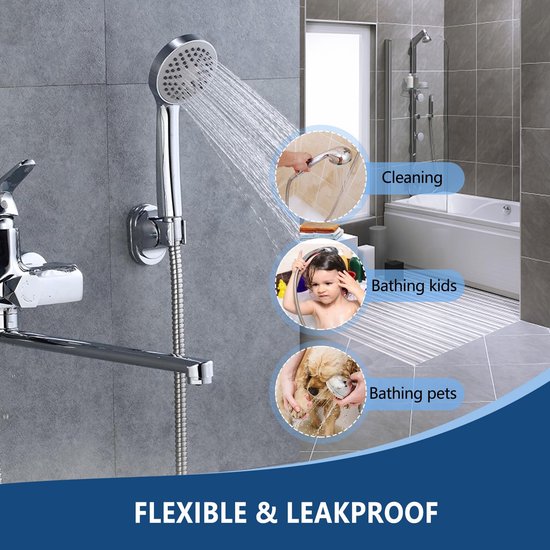Tuyau de douche flexible en acier inoxydable et Ibenzoa® avec conception anti-pliage, longueur 150 cm