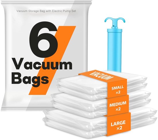 9 stuks vacuüm opbergzakken - inclusief