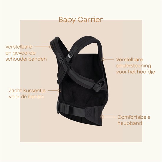 Karē Draagzak - Premium Baby Carrier - Ergonomisch en comfortabel - Buikdrager, Heup en Rug - Babydrager vanaf Geboorte - ook voor Peuter - Recycled Katoen - Unisex - Voor Mama en Papa / Zwart van $ — afbeelding 4
