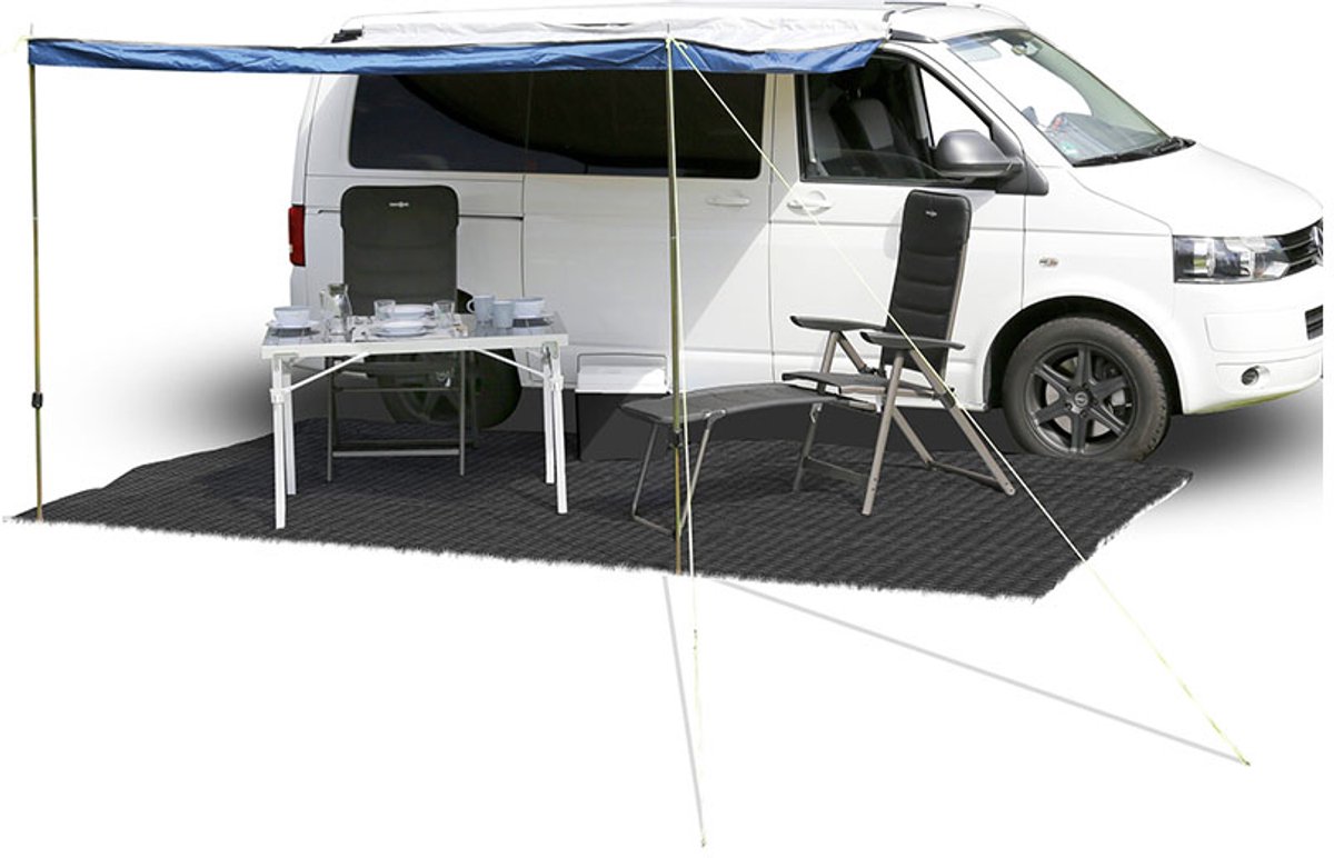 Brunner Balmat Tenttapijt - 250 x 600cm - Zwart - Tenttapijt caravan - Gronddoek Tent - Voortenttapijt - Kampeertapijt