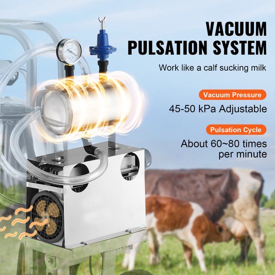 Elektrische Melkmachine Voor Schapen En Geiten – 5 Liter, Roestvrij Staal, Instelbare Zuigkracht, Automatische Stop (ook Voor Koeien)
