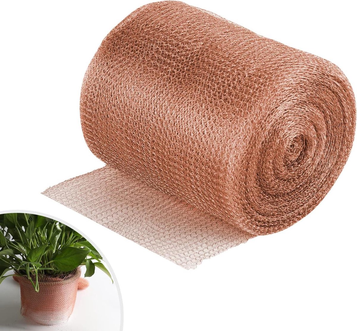 Flexibel koperdraadgaas 12.5 cm x 24 m - Bescherming tegen knaagdieren, slakken en slakken in de tuin