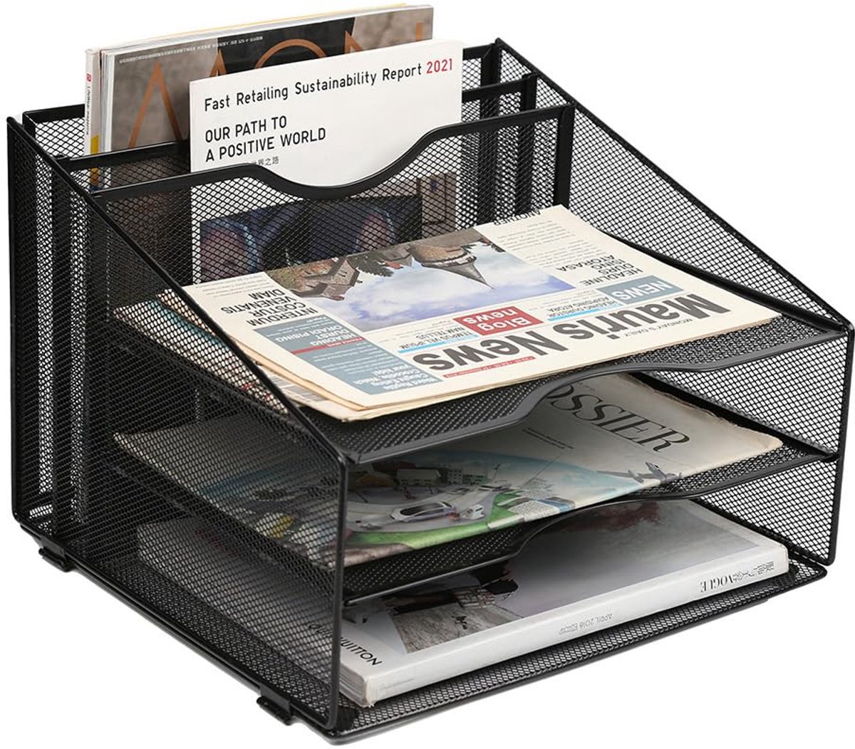 Documenthouder Organiser voor A4 Papier - 3 Laags Bureau Organizer voor Kantoor en Thuis