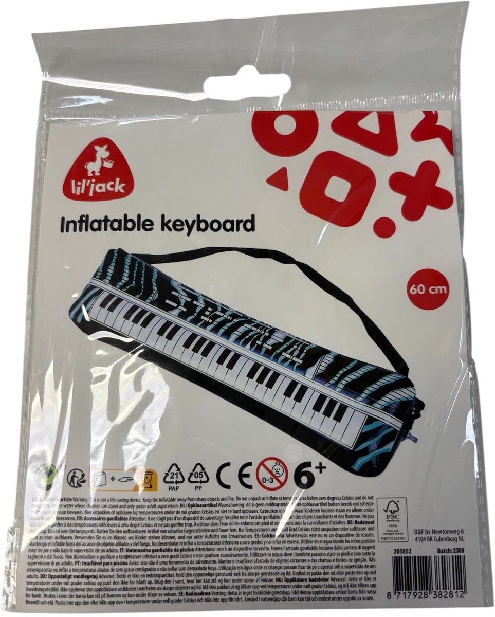 Opblaasbaar keyboard - 60cm - instrument