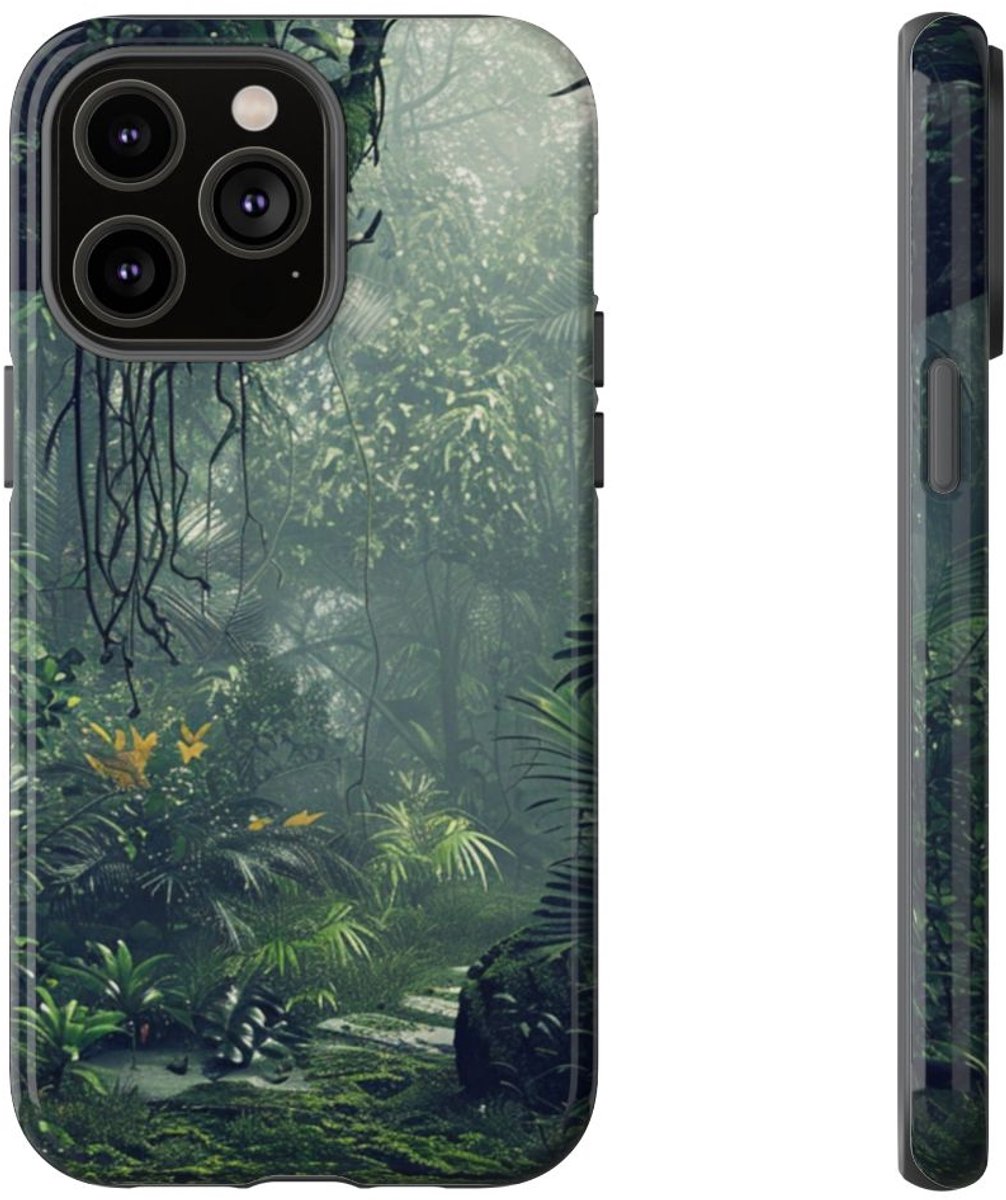 Dichtbegroeid Groen Junglepaden – Telefoonhoesje Geschikt voor iPhone 14 Pro Max