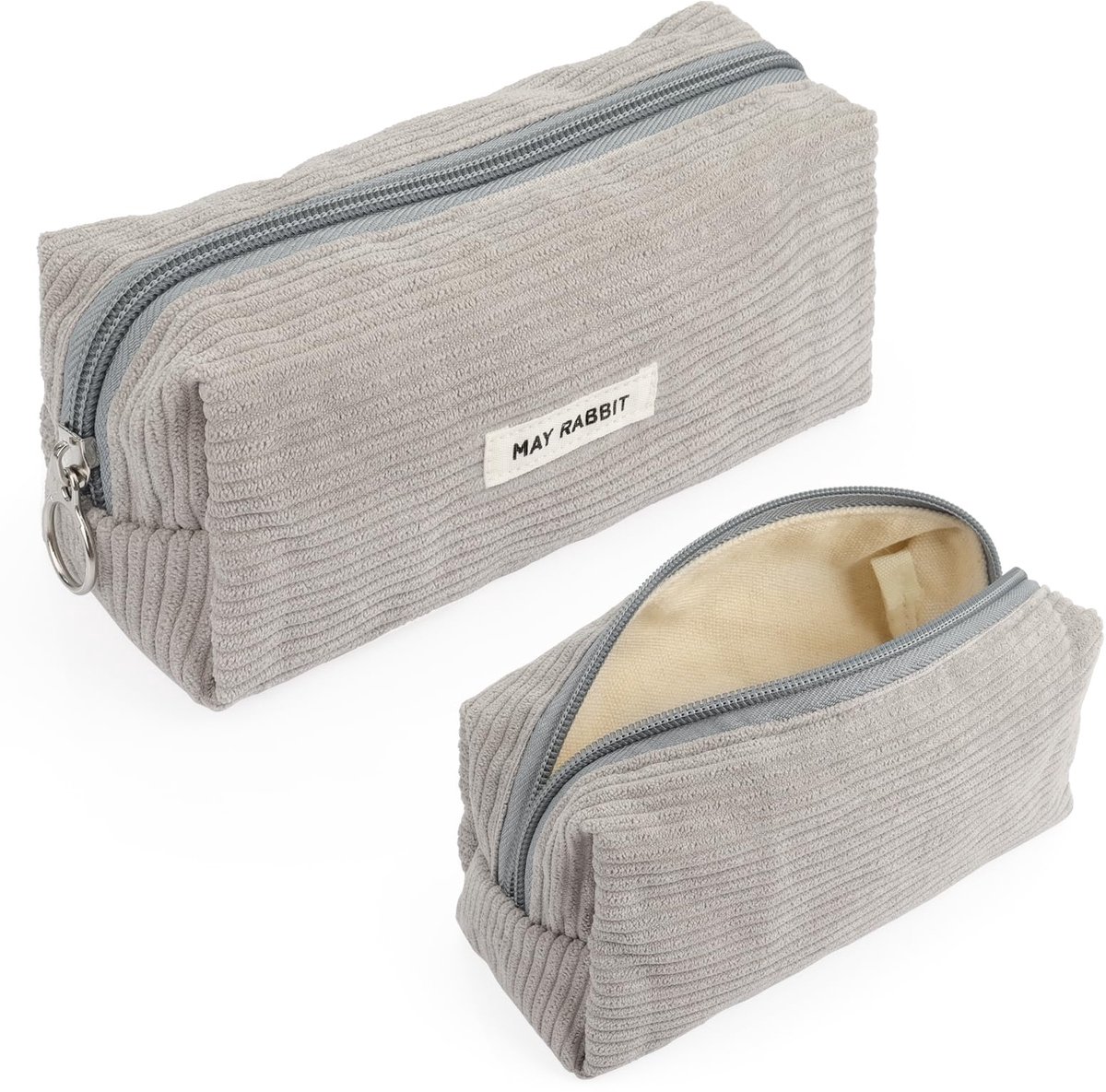 Pennenetui Corduroy - Stijlvolle Organizer Tas voor School & Kantoor - Grijs