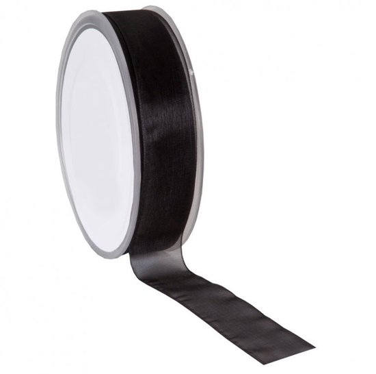 Ruban d'organza Zwart 10 mm / 50 m