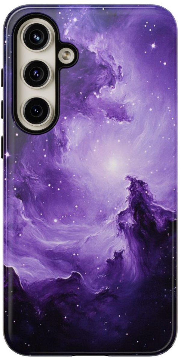 Paarse Nevelgalaxy – Telefoonhoesje Geschikt voor Samsung Galaxy S24 Plus