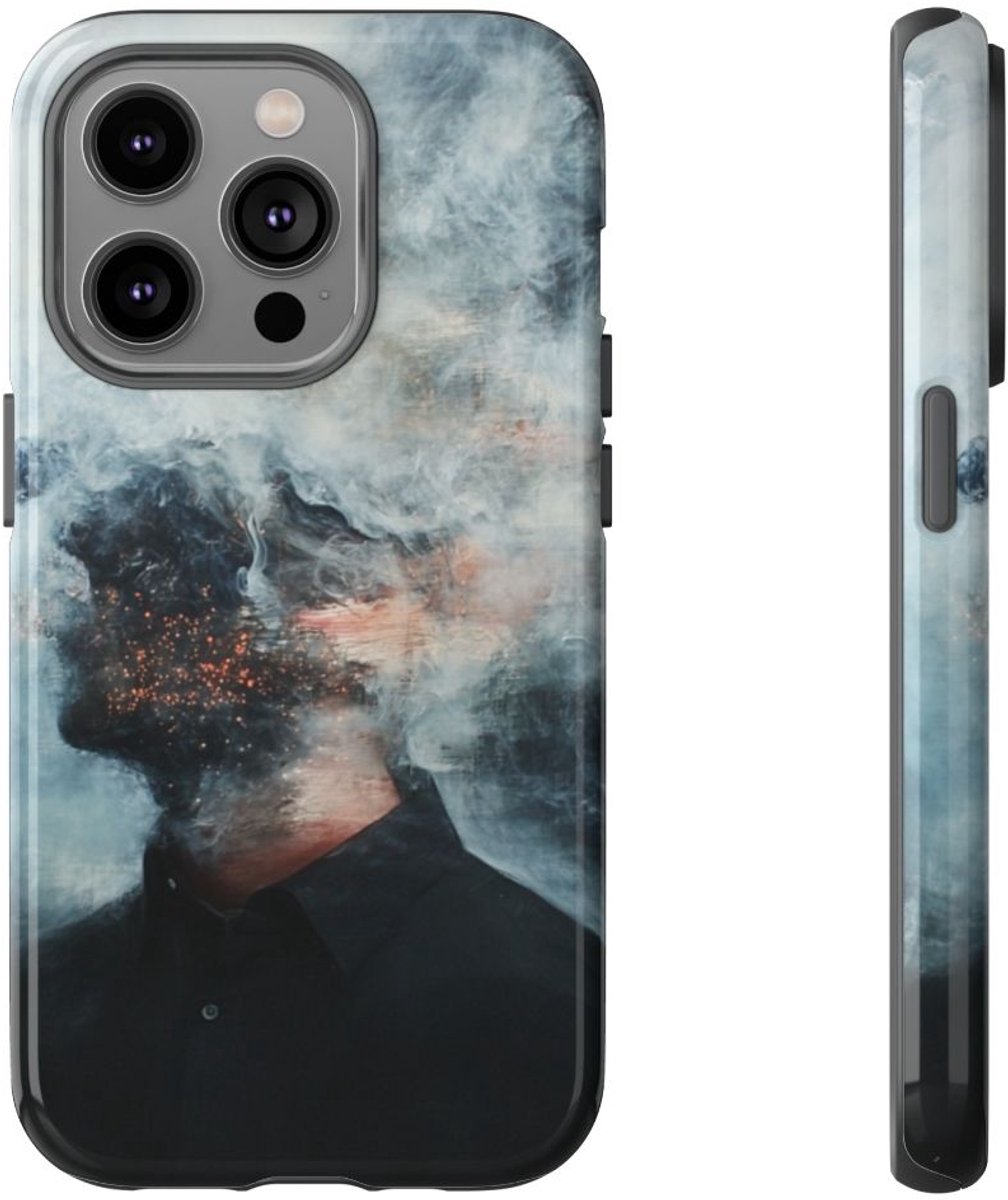 Rookachtig Abstract Portret – Telefoonhoesje Geschikt voor iPhone 14 Pro