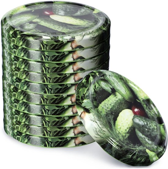 KADAX Schroefdeksel met diameter van 82 mm, metalen twist-off-deksel, reservedeksel voor inmaakpotten en weckpotten, deksel met 6 inkepingen, blauw gestippeld, 50 stuks