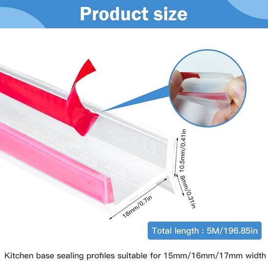 Gohytal Plint keuken keukenstrip afdichtingsprofiel, sokkelprofiel plintafdekprofiel voor 15 mm, 16 mm, 17 mm, siliconenrubber, keukentafdichting voor keukensokkel, transparante plint (bruin 2 m Gohytal Plint keuken keukenstrip afdichtingsprofiel, sokkelprofiel plintafdekprofiel voor 15 mm, 16 mm, 17 mm, siliconenrubber, keukentafdichting voor keukensokkel, transparante plint (bruin 2 m