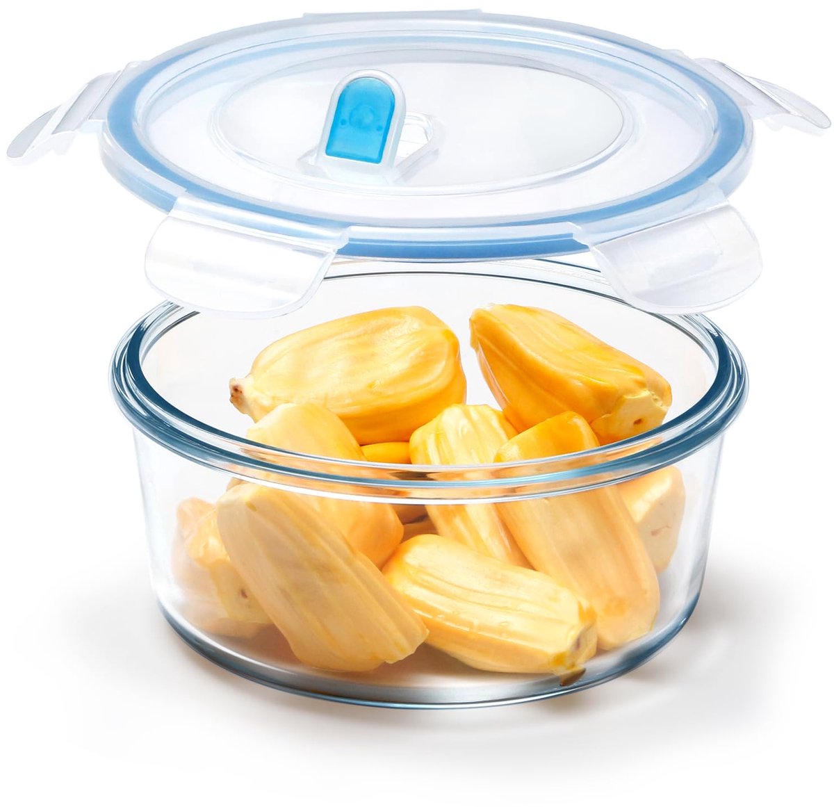NUTRIUPS 0,9L glazen container met deksel, ronde voedselcontainers met deksel, kleine maaltijdboxen