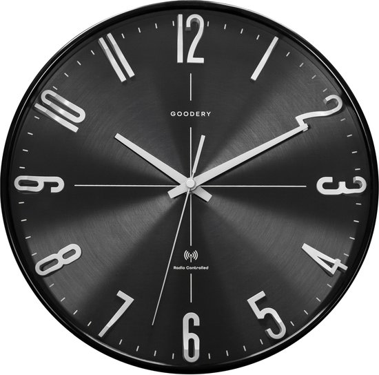 Perel Wandklok, rond, analoog, 30 cm, radiogestuurde tijdsaanduiding