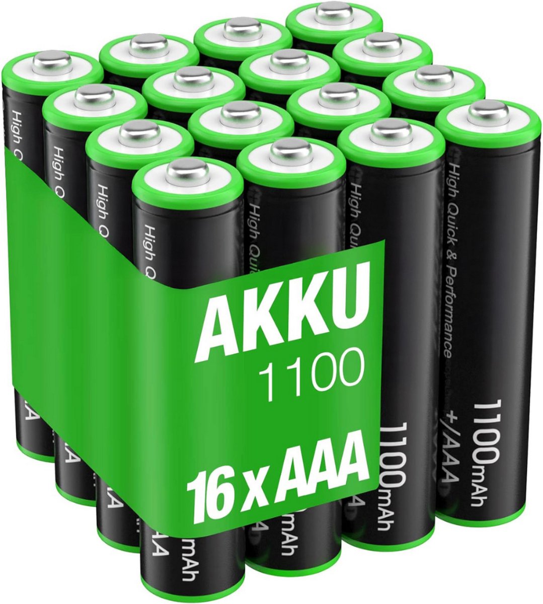 MKSS® Oplaadbare Batterijen AAA - Set van 16 - 1100 mAh