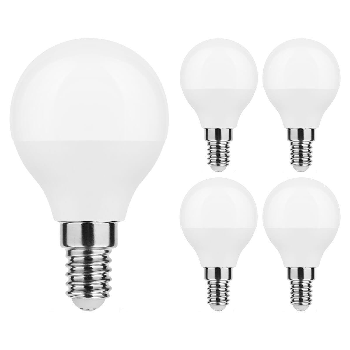 Modee E14 LED Filament Lamp 4.9W - 470lm - 4000K - Neutraal Wit - LED Kogellamp G45 - Vervangt 40W Gloeilamp - 5 stuks