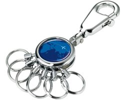 Troika Patent Around The World Sleutelhanger Blauw