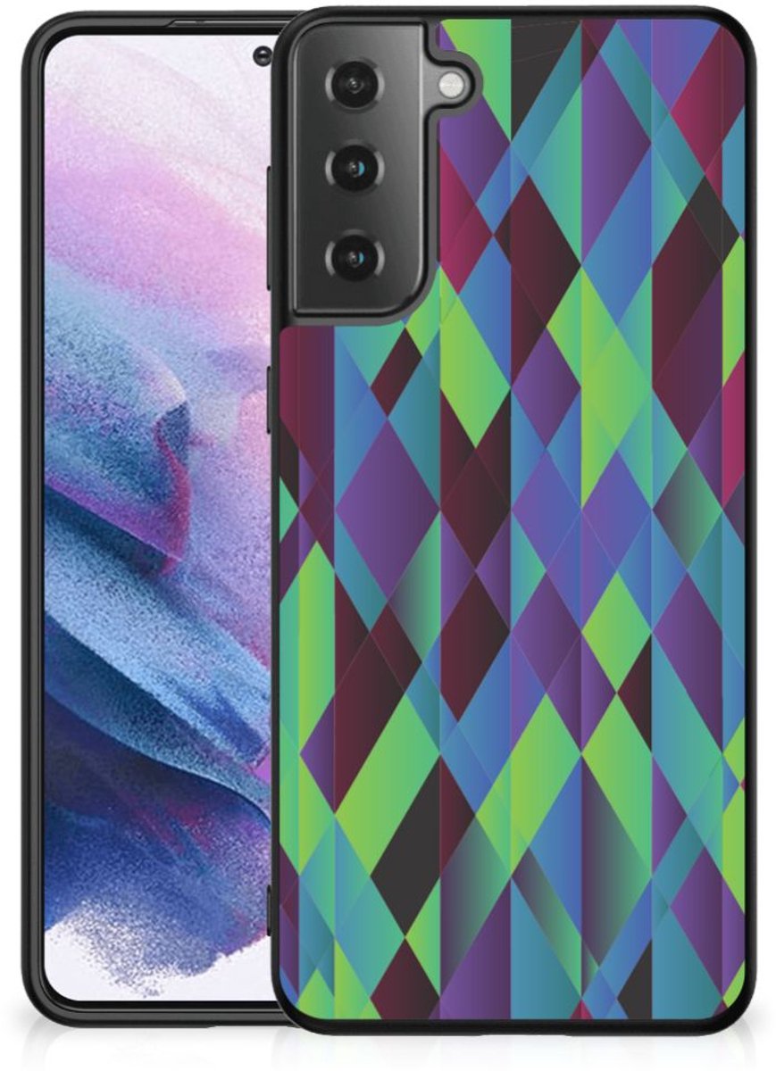 Samsung Galaxy S21 Plus Backcover Abstract Green Blue