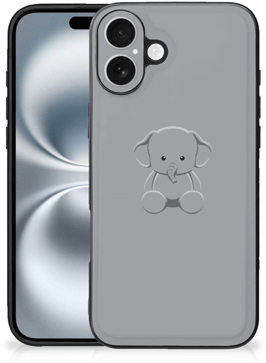 iPhone 16 Plus Hoesje Grijs Baby Olifant