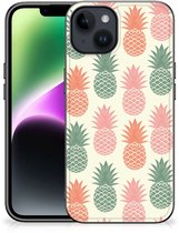 Coque de protection en Siliconen pour iPhone 15 avec bord ananas noir