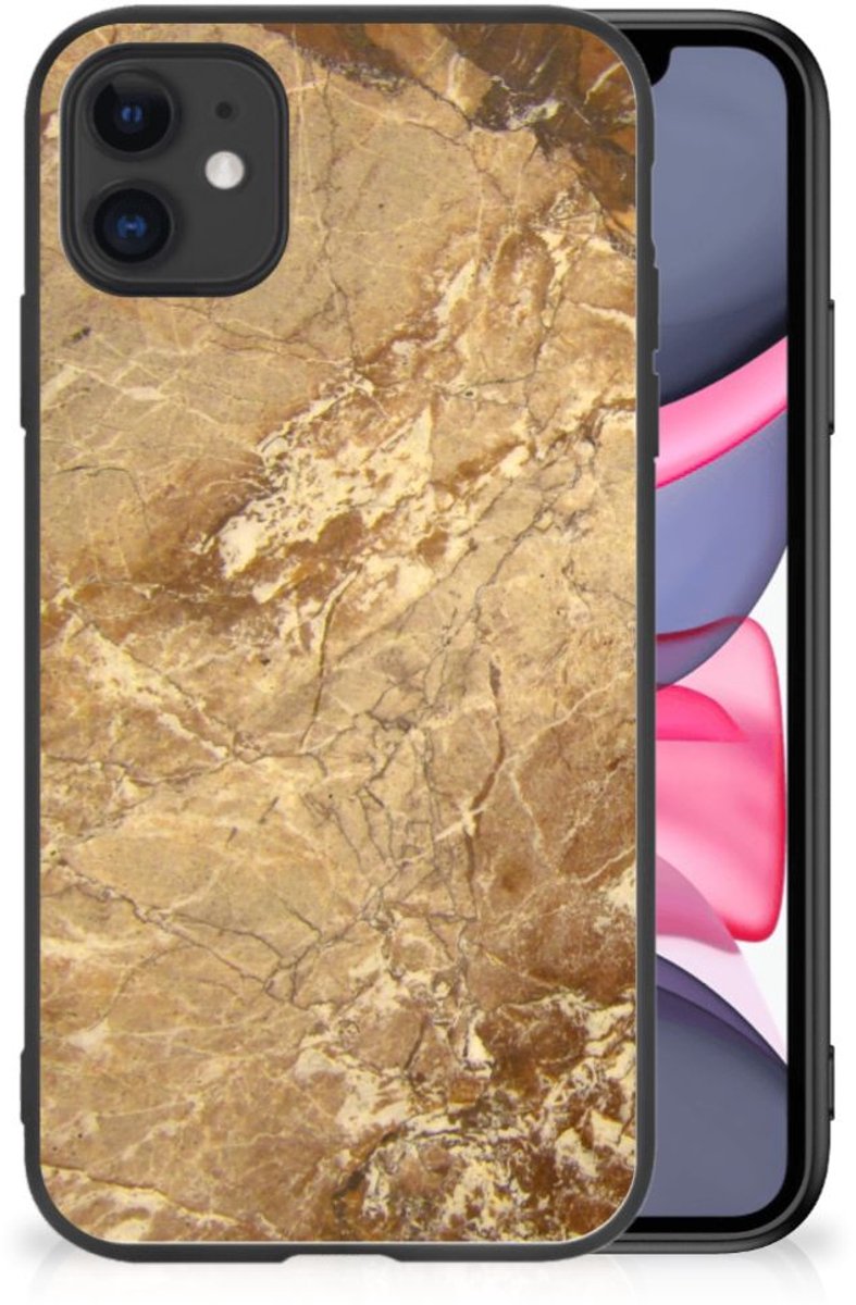 iPhone 11 Marmeren Print Telefoonhoesje Marmer Creme