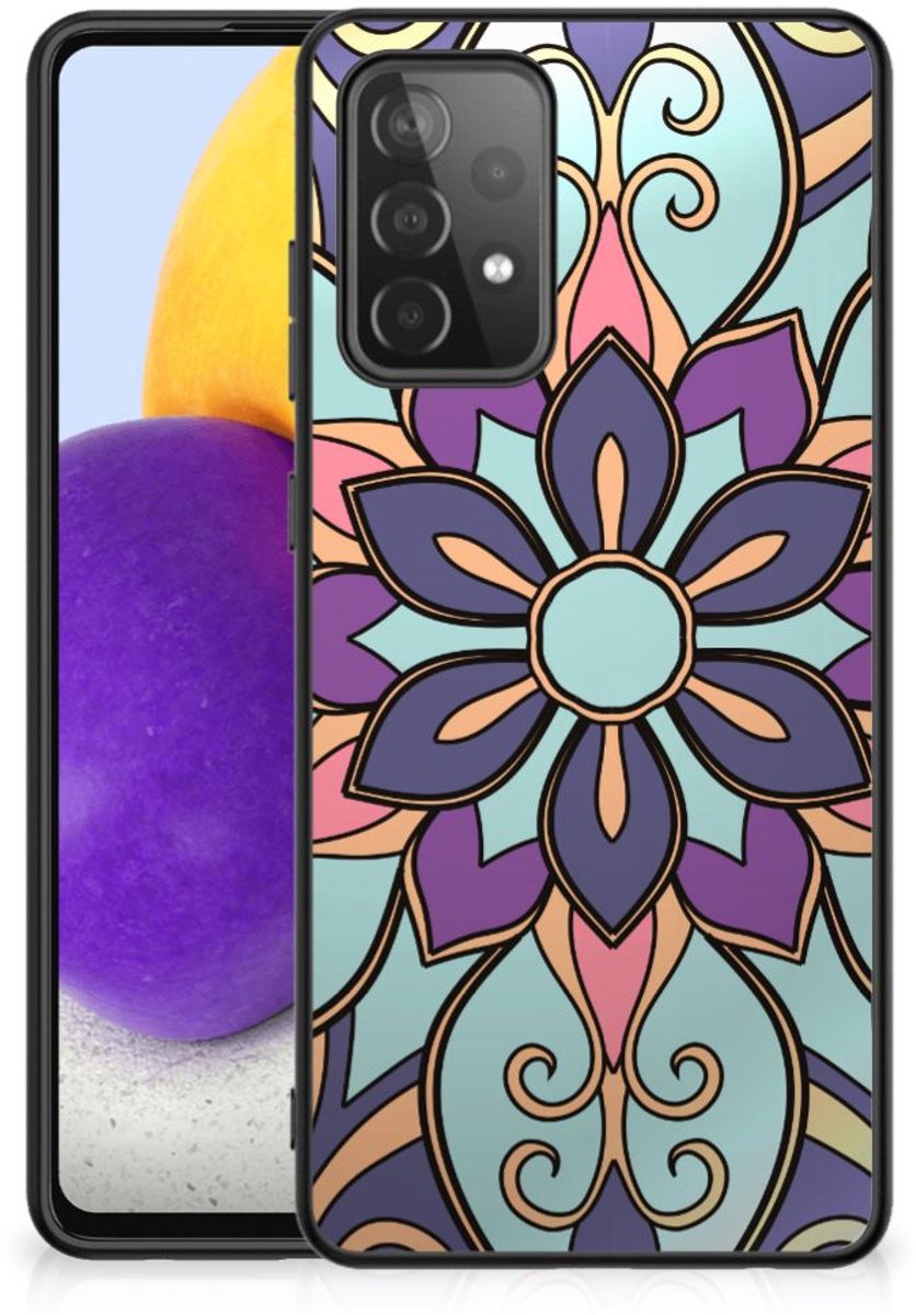 Samsung Galaxy A72 (5G/4G) Bloemen Hoesje Purple Flower