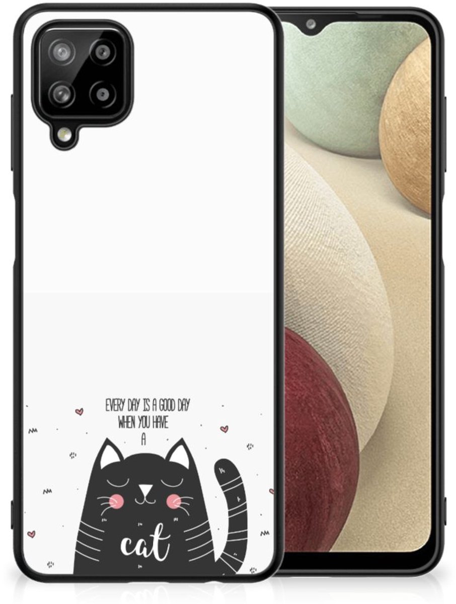 Samsung Galaxy A12 Hoesje Cat Good Day