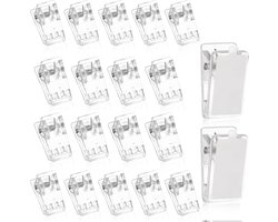 20 stuks kleverige veerclips - Zelfklevende klemmen van transparante kunststof - Fotodecoratie - Clips voor thuis, kantoor, fotoposter