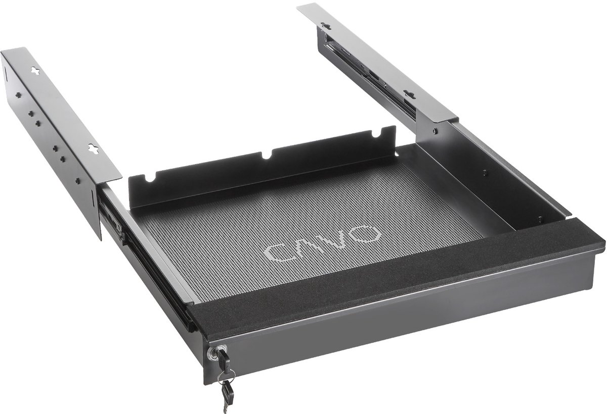 CAVO Laptop bureaulade afsluitbaar 480 x 446 x 80 mm zwart Bureaulade voor onderbouw van SOTECH