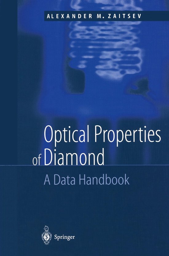 Boek 'Optical Properties of Diamond' met blauwe kaft en tekst.