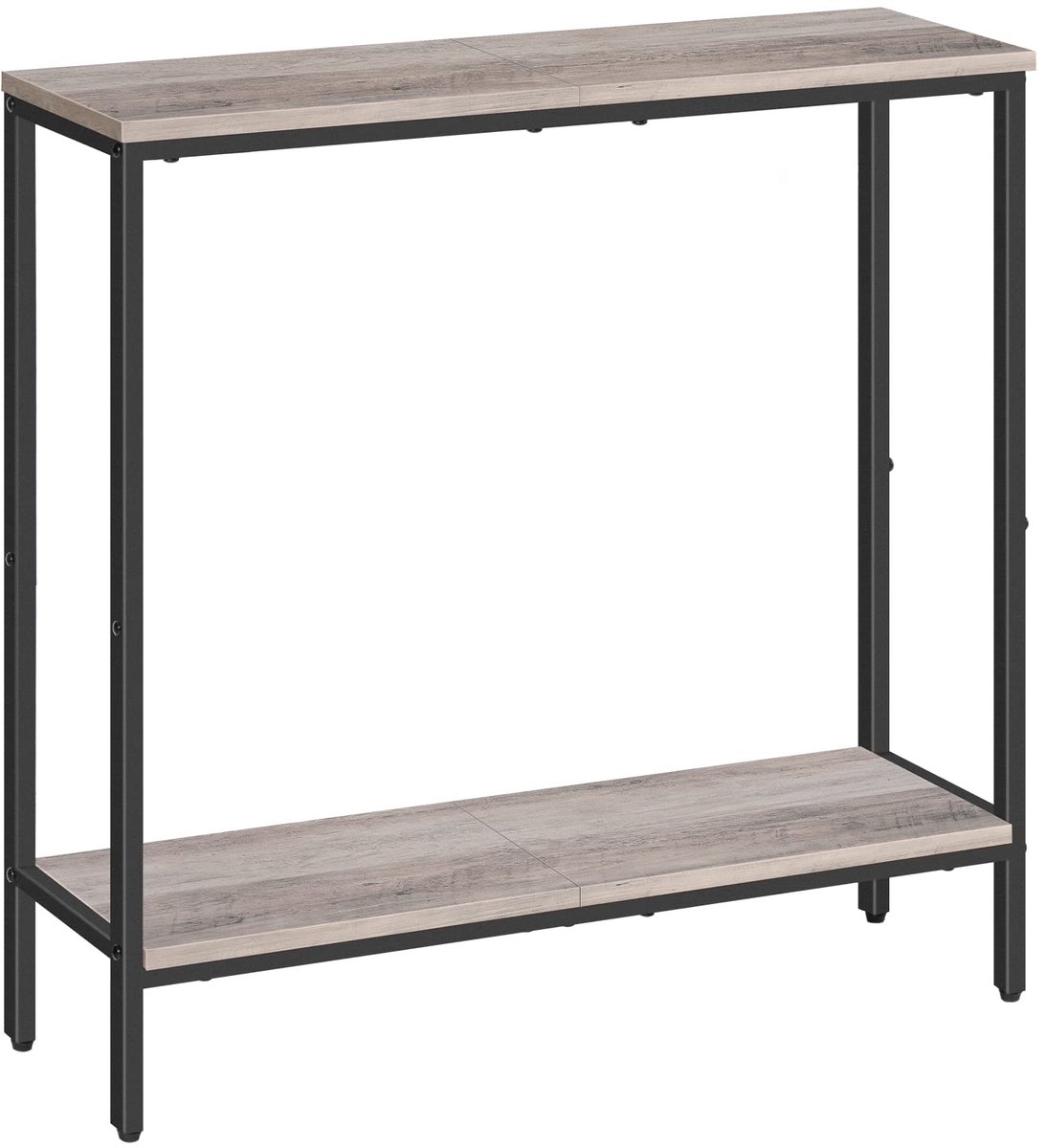 Ibenzoa Stijlvolle en Functionele Smalle Consoletafel voor Diverse Ruimtes, 75 x 22 x 75 cm, Greige-Zwart grijs