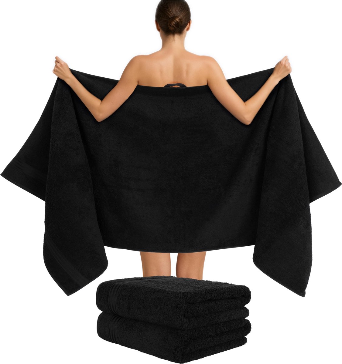 Ibenzoa® Zachte en Luxe Set van 2 Extra Grote Badhanddoeken, 80 x 200 cm, 100% Katoen