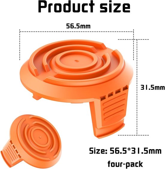 Spoellijnafdekking - 4 stuks - geschikt voor Worx 20V WG157E.9 / WG163E / WG163E.9 / WG173E.9 bosmaaiers en trimmers (4 afdekkingen) van Merkloos	 — afbeelding 3