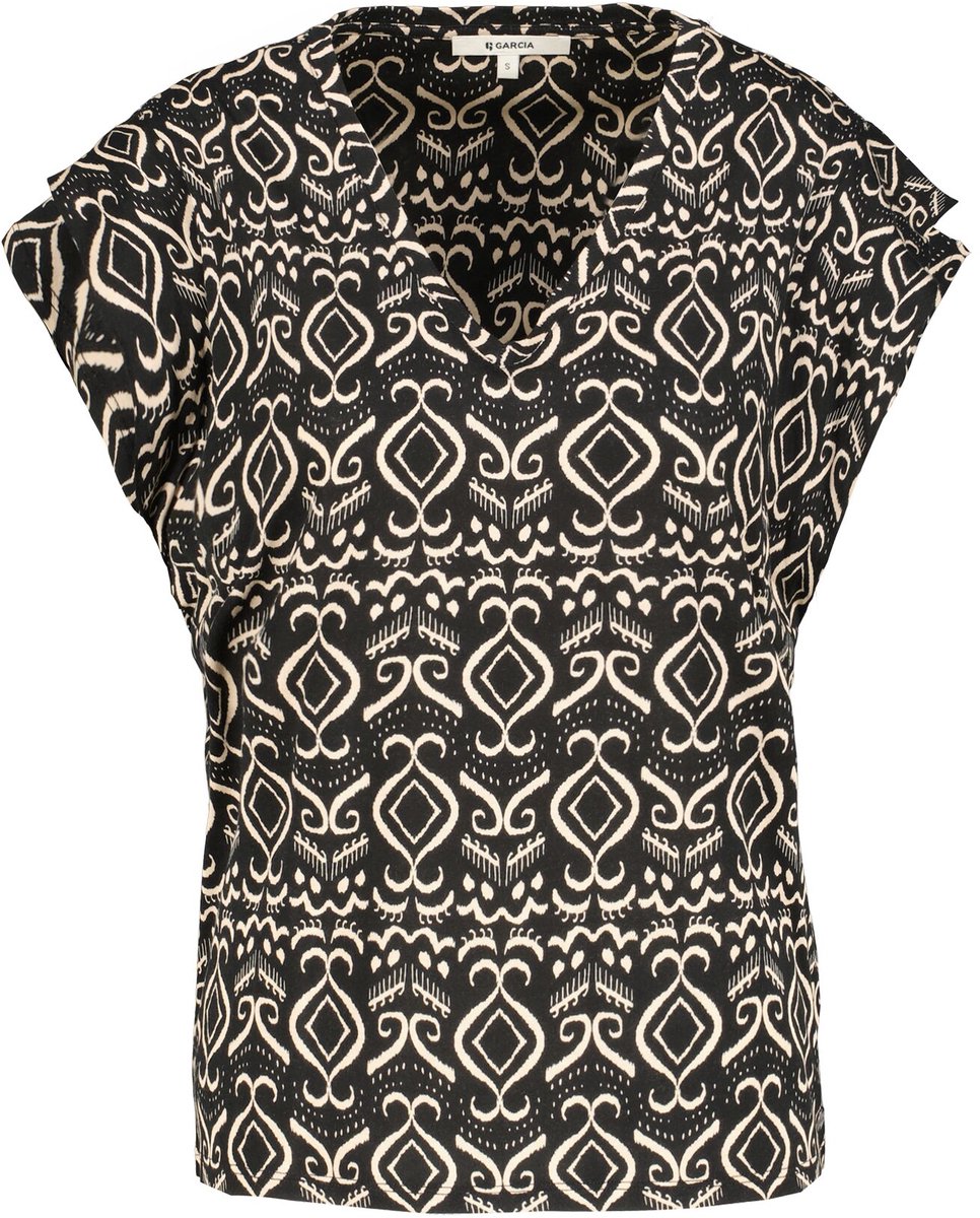 GARCIA Dames T-shirt Zwart - Maat S