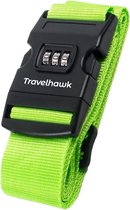 Travelhawk Kofferriem met Cijferslot - 1 Stuks - Bagageriem - Kofferriemen - Verstelbaar - 180 Centimeter - Extra Beveiliging - Reizen - Groen