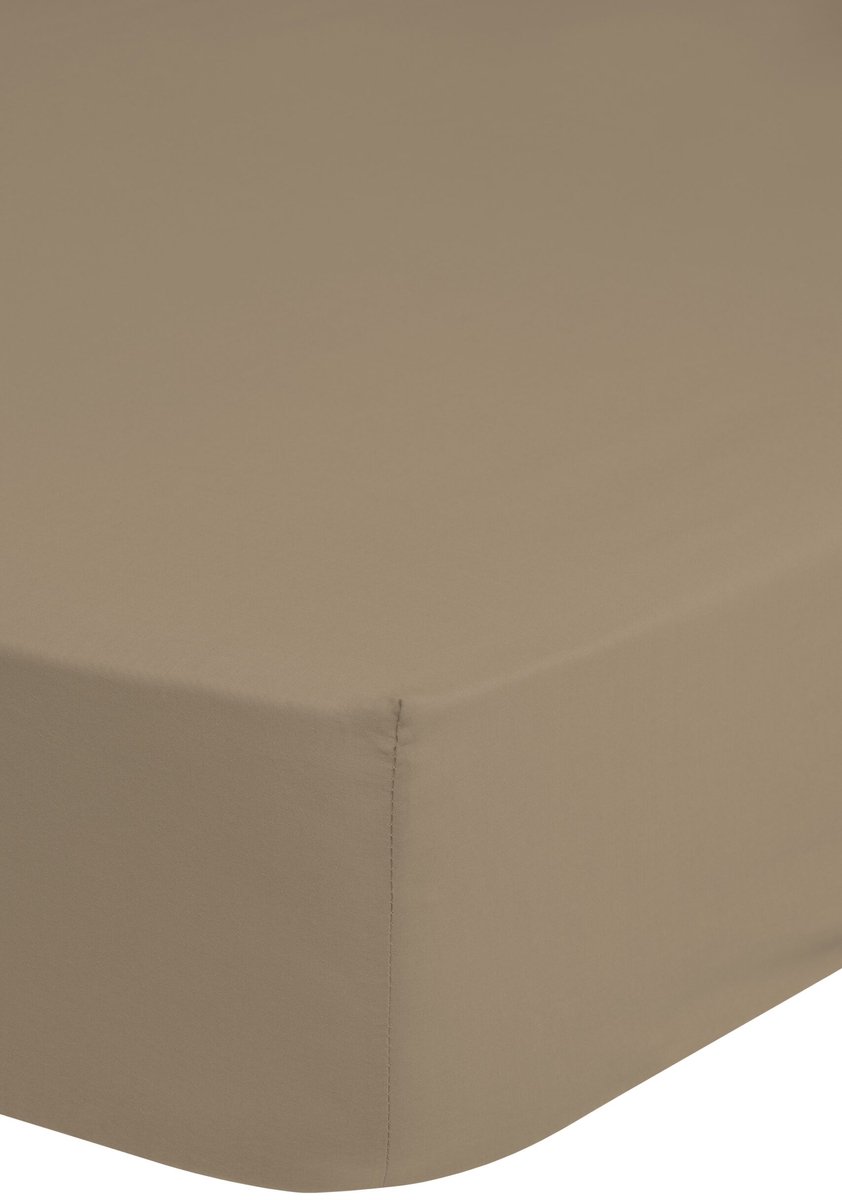 Good Morning hoeslaken effen kleur - 1 persoons 90x220 cm - Zand - 100% Katoen jersey