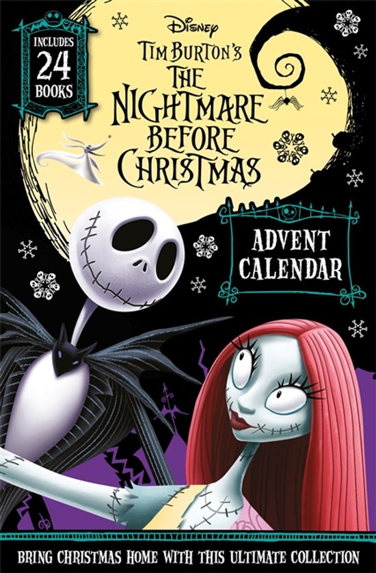Calendrier de l'avent avec Jack Skellington et Sally, de L'Étrange Noël de Monsieur Jack de Tim Burton. Contient 24 livres.