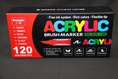 Marqueurs Guangna Bruch - Stylos acryliques 120 couleurs - Marqueurs acryliques - Marqueurs peinture acrylique pour Glas, bois, pierre, céramique, Tissus, métaux, toile