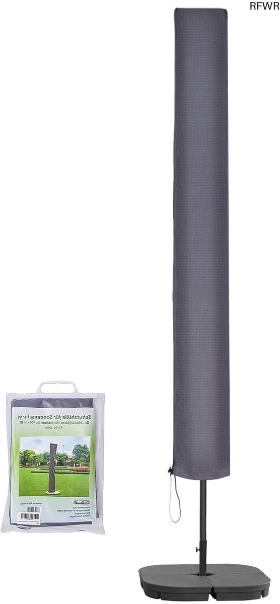 RFWR Parasol beschermhoes voor parasols tot Ø400cm - Premium 600D Oxford materiaal - Grijs
