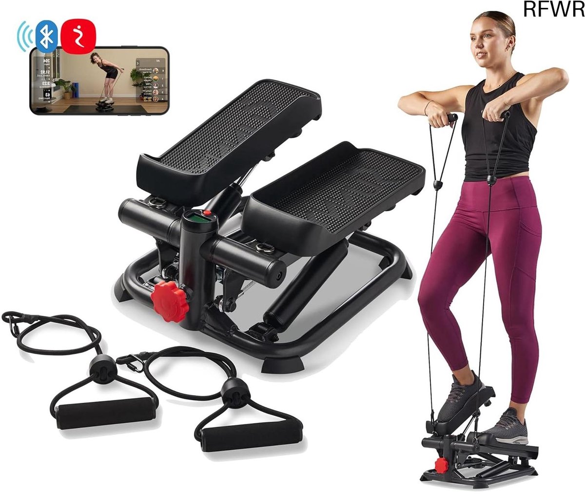 RFWR® 2-in-1 Stappenmachine voor Totale Lichaamstraining met LCD-monitor en Weerstandsbanden