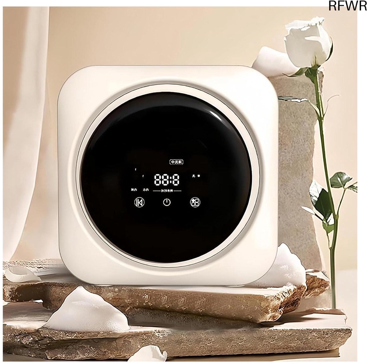 RFWR Compacte 2-in-1 Mini Wasmachine en Droger - Voor Ondergoed en Kleding, Geluidsarm en Waterbesparend Wit