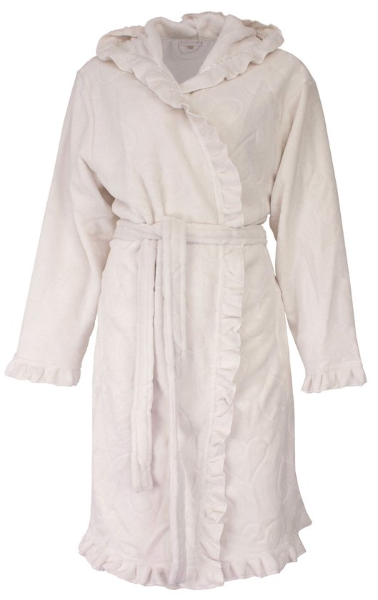 Tenderness Dames Badjas - Fleece - Gebroken Wit - Maat XL