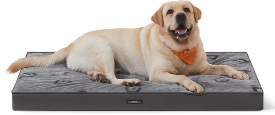 Feandrea Hondenbed, Wasbaar Hondenkussen, Afneembare Hondenmat, Waterdicht, 105 x 73 x 8 cm, Maat XL, voor Middelgrote en Grote Honden, Duifgrijs PGW243G01