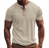 Heren Shirt Beige - Linnen look - Mode - Zomer - T-shirt