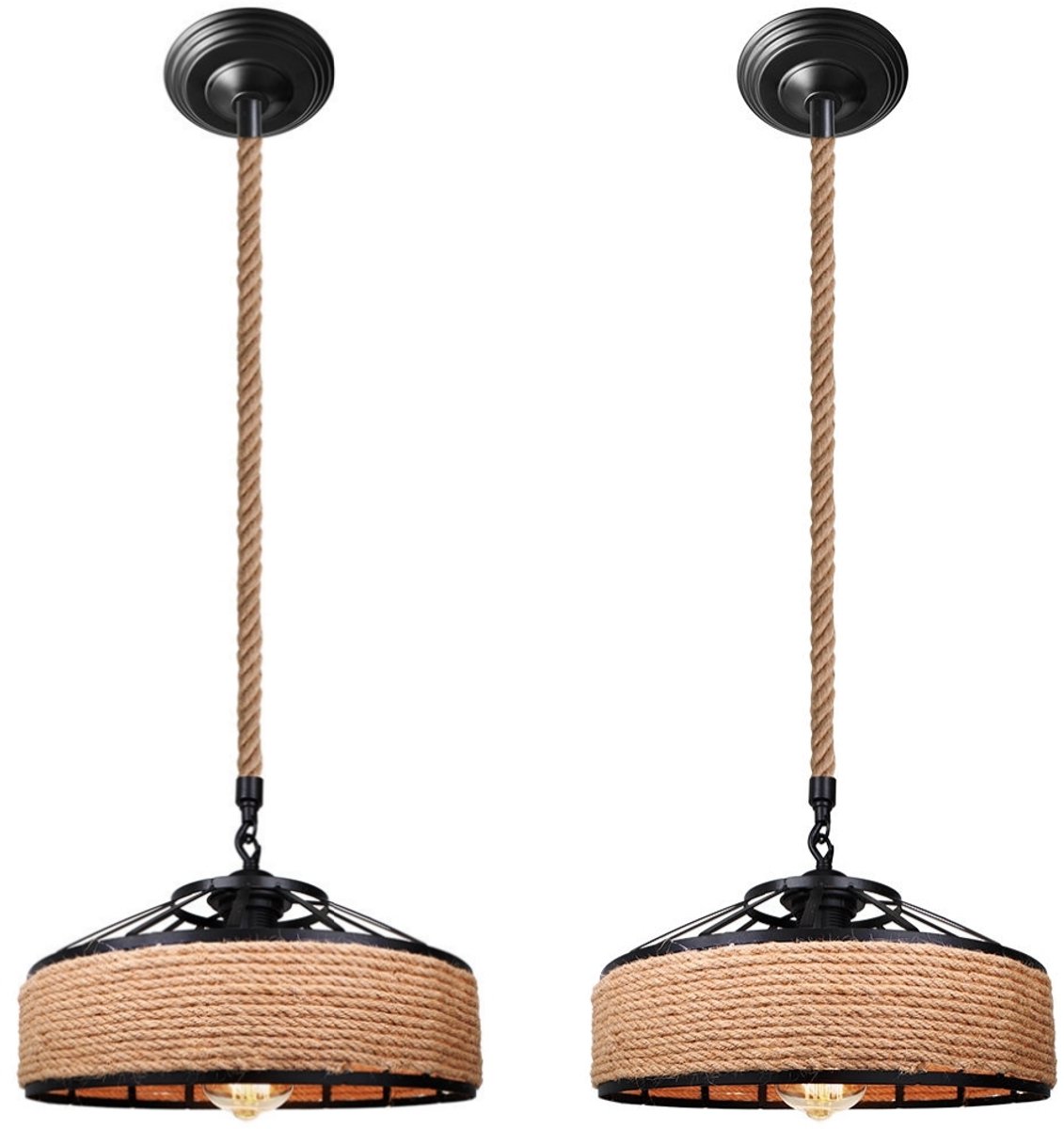 2 Stuks Hanglamp Industriële Slaapkamer E27 Kroonluchter Plafondlamp Vintage 30cm voor Woo