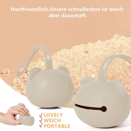 BPA-Vrije Siliconen Fopspeenhouder met Veilige Opslag en Ophangclip voor Baby's van BPA — afbeelding 5