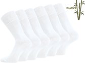 6 paar SQOTTON® Bamboe sokken - Naadloos - Heren & Dames - Wit - Maat 39-42
