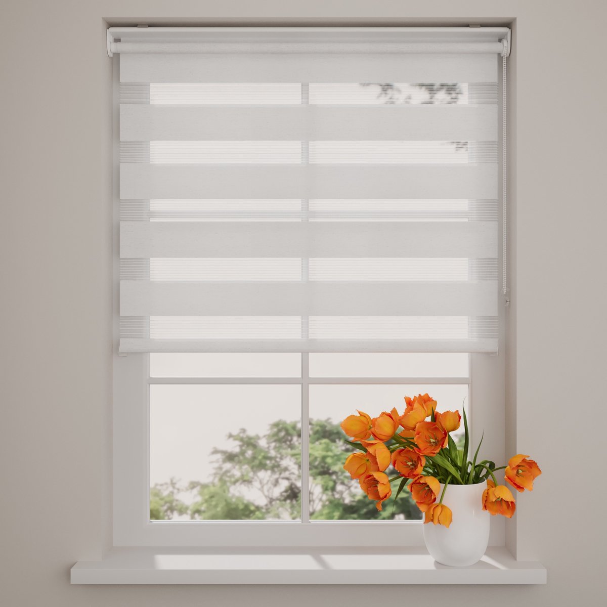 DTCH® Duo rolgordijn - Pure Mini - Lichtdoorlatend - Wit - 60 x 150 cm - rolgordijn zonder